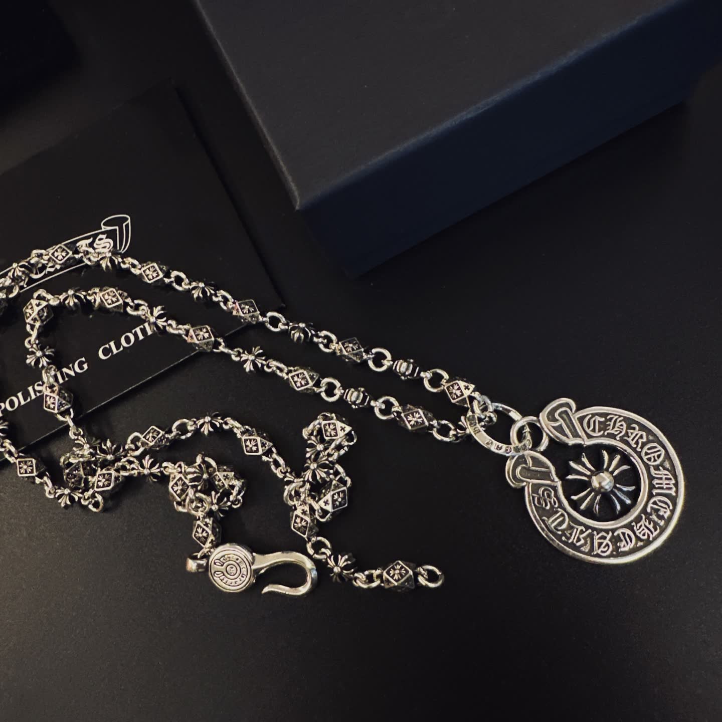 Chrome Hearts Silver Celtic Knot Design Pendant Necklace